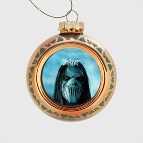 Стеклянный ёлочный шар с принтом Slipknot в городе Новоалтайск, Стекло | Диаметр: 80 мм | deth | rock | slipknot | маска | мрак | рок | слипнот