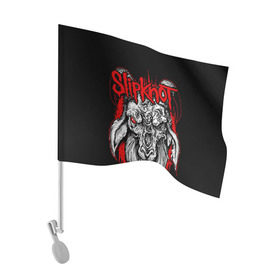 Флаг для автомобиля с принтом Slipknot в городе Новоалтайск, 100% полиэстер | Размер: 30*21 см | deth | rock | slipknot | маска | мрак | рок | слипнот | череп