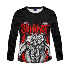 Женский лонгслив 3D с принтом Slipknot в городе Новоалтайск, 100% полиэстер | длинные рукава, круглый вырез горловины, полуприлегающий силуэт | deth | rock | slipknot | маска | мрак | рок | слипнот | череп