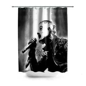 Штора 3D для ванной с принтом Slipknot в городе Новоалтайск, 100% полиэстер | плотность материала — 100 г/м2. Стандартный размер — 146 см х 180 см. По верхнему краю — пластиковые люверсы для креплений. В комплекте 10 пластиковых колец | rock | slipknot | маска | мрак | рок | слипнот