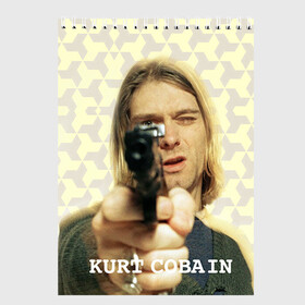 Скетчбук с принтом Nirvana в городе Новоалтайск, 100% бумага
 | 48 листов, плотность листов — 100 г/м2, плотность картонной обложки — 250 г/м2. Листы скреплены сверху удобной пружинной спиралью | cobain | curt | nirvana | rock | кобейн | курт | рок