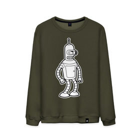 Мужской свитшот хлопок с принтом BENDER (black) в городе Новоалтайск, 100% хлопок |  | bender | futurama | бендер | бэндер | поцелуй мой блестящий металлический ...футурама