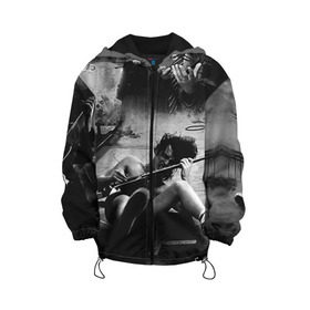 Детская куртка 3D с принтом AC/DC в городе Новоалтайск, 100% полиэстер | застежка — молния, подол и капюшон оформлены резинкой с фиксаторами, по бокам — два кармана без застежек, один потайной карман на груди, плотность верхнего слоя — 90 г/м2; плотность флисового подклада — 260 г/м2 | ac dc | acdc | rock | рок | эйсидиси