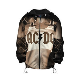 Детская куртка 3D с принтом AC/DC в городе Новоалтайск, 100% полиэстер | застежка — молния, подол и капюшон оформлены резинкой с фиксаторами, по бокам — два кармана без застежек, один потайной карман на груди, плотность верхнего слоя — 90 г/м2; плотность флисового подклада — 260 г/м2 | ac dc | acdc | rock | рок | эйсидиси