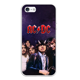 Чехол для iPhone 5/5S матовый с принтом AC DC в городе Новоалтайск, Силикон | Область печати: задняя сторона чехла, без боковых панелей | ac dc | acdc | hell | highway | rock | to | рок | эйсидиси