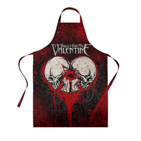 Фартук 3D с принтом Bullet for my valentine в городе Новоалтайск, 100% полиэстер | общий размер — 65 х 85 см, ширина нагрудника — 26 см, горловина — 53 см, длина завязок — 54 см, общий обхват в поясе — 173 см. Принт на завязках и на горловине наносится с двух сторон, на основной части фартука — только с внешней стороны | bullet for my valentine