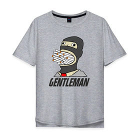 Мужская футболка хлопок Oversize с принтом Gentleman в городе Новоалтайск, 100% хлопок | свободный крой, круглый ворот, “спинка” длиннее передней части | team fortress 2 | пиромант | скаут | тим фортресс | шпион