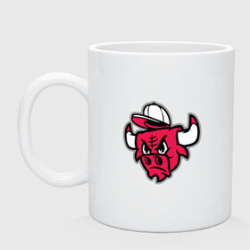 Кружка с принтом Chicago Bulls (в кепке) в городе Новоалтайск, керамика | объем — 330 мл, диаметр — 80 мм. Принт наносится на бока кружки, можно сделать два разных изображения | chicago bulls | буллз | кепка | чикаго | чикаго буллз