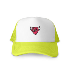 Кепка тракер с сеткой с принтом Chicago Bulls (голова) в городе Новоалтайск, трикотажное полотно; задняя часть — сетка | длинный козырек, универсальный размер, пластиковая застежка | chicago bulls | буллз | чикаго