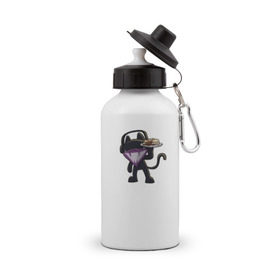 Бутылка спортивная с принтом Monstercat в городе Новоалтайск, металл | емкость — 500 мл, в комплекте две пластиковые крышки и карабин для крепления | cat | monenstercrat | monster | дабстеп | кот | музыка | электронная музыка