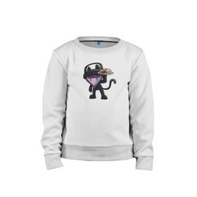 Детский свитшот хлопок с принтом Monstercat в городе Новоалтайск, 100% хлопок | круглый вырез горловины, эластичные манжеты, пояс и воротник | Тематика изображения на принте: cat | monenstercrat | monster | дабстеп | кот | музыка | электронная музыка