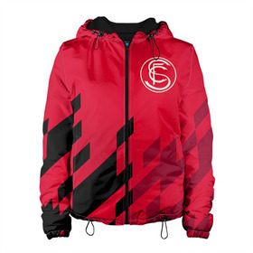 Женская куртка 3D с принтом Севилья в городе Новоалтайск, ткань верха — 100% полиэстер, подклад — флис | прямой крой, подол и капюшон оформлены резинкой с фиксаторами, два кармана без застежек по бокам, один большой потайной карман на груди. Карман на груди застегивается на липучку | sevilla | севилья | спорт | фк | футбол