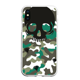 Чехол для iPhone XS Max матовый с принтом Камуфляж в городе Новоалтайск, Силикон | Область печати: задняя сторона чехла, без боковых панелей | swag | бриллиант | девушкам | камуфляж | свэг | череп