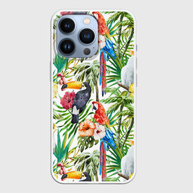 Чехол для iPhone 13 Pro с принтом Попугаи в городе Новоалтайск,  |  | myparrots | parrot | ара | листья | орнамент | попугаи | птицы | рай | тукан | узор | цветы