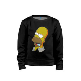 Детский свитшот хлопок с принтом Simpsons в городе Новоалтайск, 100% хлопок | круглый вырез горловины, эластичные манжеты, пояс и воротник | simpsons donut brain симпсон гомер homer