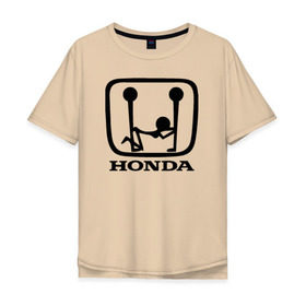 Мужская футболка хлопок Oversize с принтом Honda Logo Sexy в городе Новоалтайск, 100% хлопок | свободный крой, круглый ворот, “спинка” длиннее передней части | Тематика изображения на принте: 