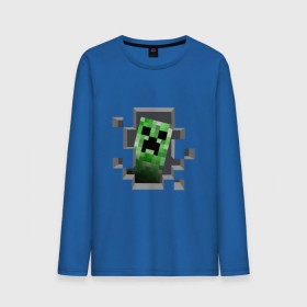 Мужской лонгслив хлопок с принтом Creeper в городе Новоалтайск, 100% хлопок |  | крипер