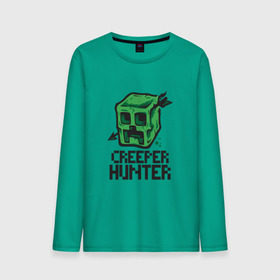 Мужской лонгслив хлопок с принтом Creeper hunter в городе Новоалтайск, 100% хлопок |  | крипер | майнкрафт | охотник