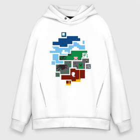 Мужское худи Oversize хлопок с принтом Minecraft world в городе Новоалтайск, френч-терри — 70% хлопок, 30% полиэстер. Мягкий теплый начес внутри —100% хлопок | боковые карманы, эластичные манжеты и нижняя кромка, капюшон на магнитной кнопке | майнкрафт | мир