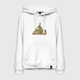 Мужская толстовка хлопок с принтом Вершина холма в Minecraft в городе Новоалтайск, френч-терри, мягкий теплый начес внутри (100% хлопок) | карман-кенгуру, эластичные манжеты и нижняя кромка, капюшон с подкладом и шнурком | minecraft | майнкрафт | холм на котором сидят различные мобы из игры minecraftкубы