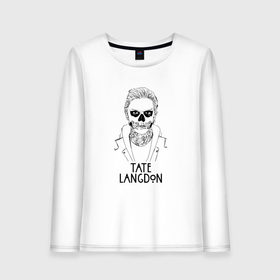 Женский лонгслив хлопок с принтом Tate Langdon в городе Новоалтайск, 100% хлопок |  | american | horror | story | американкая | история