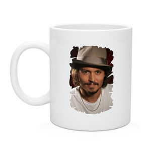 Кружка с принтом Джонни Депп (Johnny Depp) в городе Новоалтайск, керамика | объем — 330 мл, диаметр — 80 мм. Принт наносится на бока кружки, можно сделать два разных изображения | johnny depp | голливуд | джонни депп | кинозвезда