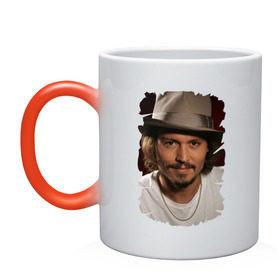 Кружка хамелеон с принтом Джонни Депп (Johnny Depp) в городе Новоалтайск, керамика | меняет цвет при нагревании, емкость 330 мл | johnny depp | голливуд | джонни депп | кинозвезда