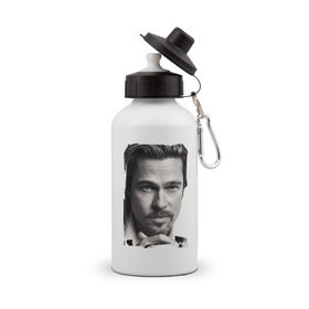 Бутылка спортивная с принтом Брэд Питт (Brad Pitt) в городе Новоалтайск, металл | емкость — 500 мл, в комплекте две пластиковые крышки и карабин для крепления | brad pitt | брэд питт | голливуд | кинозвезда