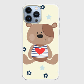 Чехол для iPhone 13 Pro Max с принтом Мишка в городе Новоалтайск,  |  | Тематика изображения на принте: девушкам | медведь | мишка | цветок