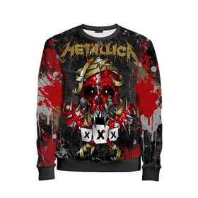 Детский свитшот 3D с принтом METALLICA в городе Новоалтайск, 100% полиэстер | свободная посадка, прямой крой, мягкая тканевая резинка на рукавах и понизу свитшота | Тематика изображения на принте: metallica | rock | металлика | рок