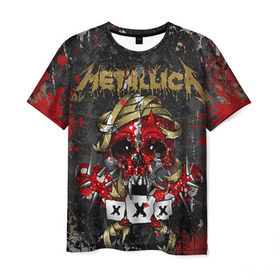 Мужская футболка 3D с принтом METALLICA в городе Новоалтайск, 100% полиэфир | прямой крой, круглый вырез горловины, длина до линии бедер | metallica | rock | металлика | рок