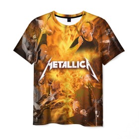 Мужская футболка 3D с принтом METALLICA в городе Новоалтайск, 100% полиэфир | прямой крой, круглый вырез горловины, длина до линии бедер | metallica | rock | металлика | метла | рок
