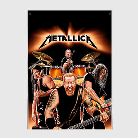 Постер с принтом METALLICA в городе Новоалтайск, 100% бумага
 | бумага, плотность 150 мг. Матовая, но за счет высокого коэффициента гладкости имеет небольшой блеск и дает на свету блики, но в отличии от глянцевой бумаги не покрыта лаком | металлика