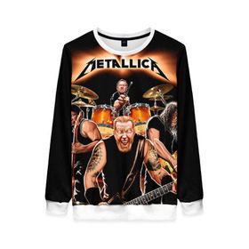 Женский свитшот 3D с принтом METALLICA в городе Новоалтайск, 100% полиэстер с мягким внутренним слоем | круглый вырез горловины, мягкая резинка на манжетах и поясе, свободная посадка по фигуре | металлика