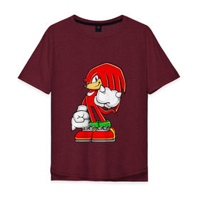 Мужская футболка хлопок Oversize с принтом Knuckles в городе Новоалтайск, 100% хлопок | свободный крой, круглый ворот, “спинка” длиннее передней части | knukles | sonic | ехидна | наклз | соник