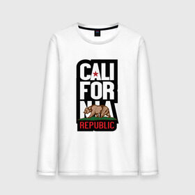 Мужской лонгслив хлопок с принтом CALIFORNIA REPUBLIC в городе Новоалтайск, 100% хлопок |  | california | usa | калифорния | мода | повседневный | сша