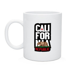 Кружка с принтом CALIFORNIA REPUBLIC в городе Новоалтайск, керамика | объем — 330 мл, диаметр — 80 мм. Принт наносится на бока кружки, можно сделать два разных изображения | california | usa | калифорния | мода | повседневный | сша