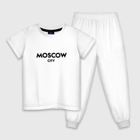 Детская пижама хлопок с принтом Moscow City в городе Новоалтайск, 100% хлопок |  брюки и футболка прямого кроя, без карманов, на брюках мягкая резинка на поясе и по низу штанин
 | будь оригинальнымгорода | красивый город | москва | россия | сити