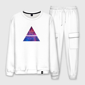 Мужской костюм хлопок с принтом 30 seconds to mars cosmos 2 в городе Новоалтайск, 100% хлопок | на свитшоте круглая горловина, мягкая резинка по низу. Брюки заужены к низу, на них два вида карманов: два “обычных” по бокам и два объемных, с клапанами, расположенные ниже линии бедра. Брюки с мягкой трикотажной резинкой на поясе и по низу штанин. В поясе для дополнительного комфорта — широкие завязки | Тематика изображения на принте: 30 | cosmos | mars | seconds | thirty | to