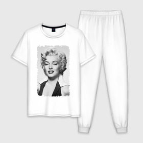 Мужская пижама хлопок с принтом Мэрилин Монро (Marilyn Monroe) в городе Новоалтайск, 100% хлопок | брюки и футболка прямого кроя, без карманов, на брюках мягкая резинка на поясе и по низу штанин
 | marilyn monroe | актриса | мэрилин монро | певица
