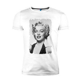 Мужская футболка премиум с принтом Мэрилин Монро (Marilyn Monroe) в городе Новоалтайск, 92% хлопок, 8% лайкра | приталенный силуэт, круглый вырез ворота, длина до линии бедра, короткий рукав | Тематика изображения на принте: marilyn monroe | актриса | мэрилин монро | певица