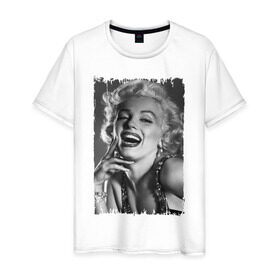Мужская футболка хлопок с принтом Marilyn Monroe в городе Новоалтайск, 100% хлопок | прямой крой, круглый вырез горловины, длина до линии бедер, слегка спущенное плечо. | marilyn monroe | актриса | мэрилин монро | певица