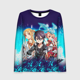 Женский лонгслив 3D с принтом Sword Art Online в городе Новоалтайск, 100% полиэстер | длинные рукава, круглый вырез горловины, полуприлегающий силуэт | sao | sword art online | асуна | игра | кирито | меч онлайн | сворд арт | сворд арт онлайн