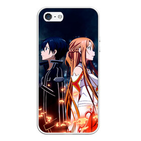 Чехол для Apple iPhone 5/5S силиконовый с принтом Sword Art Online в городе Новоалтайск, Силикон | Область печати: задняя сторона чехла, без боковых панелей | Тематика изображения на принте: sao | sword art online | асуна | игра | кирито | меч онлайн | сворд арт | сворд арт онлайн