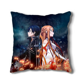 Подушка 3D с принтом Sword Art Online в городе Новоалтайск, наволочка – 100% полиэстер, наполнитель – холлофайбер (легкий наполнитель, не вызывает аллергию). | состоит из подушки и наволочки. Наволочка на молнии, легко снимается для стирки | sao | sword art online | асуна | игра | кирито | меч онлайн | сворд арт | сворд арт онлайн