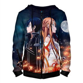 Мужская толстовка 3D на молнии с принтом Sword Art Online в городе Новоалтайск, 100% полиэстер | длина до линии бедра, манжеты и пояс оформлены мягкой тканевой резинкой, двухслойный капюшон со шнурком для регулировки, спереди молния, по бокам два кармана | sao | sword art online | асуна | игра | кирито | меч онлайн | сворд арт | сворд арт онлайн