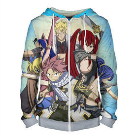 Мужская толстовка 3D на молнии с принтом Fairy tail в городе Новоалтайск, 100% полиэстер | длина до линии бедра, манжеты и пояс оформлены мягкой тканевой резинкой, двухслойный капюшон со шнурком для регулировки, спереди молния, по бокам два кармана | Тематика изображения на принте: anime | fairy tail | аниме | фейри тейл | хвост феи