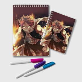 Блокнот с принтом Fairy tail в городе Новоалтайск, 100% бумага | 48 листов, плотность листов — 60 г/м2, плотность картонной обложки — 250 г/м2. Листы скреплены удобной пружинной спиралью. Цвет линий — светло-серый
 | anime | fairy tail | аниме | фейри тейл | хвост феи