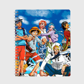 Тетрадь с принтом One Piece в городе Новоалтайск, 100% бумага | 48 листов, плотность листов — 60 г/м2, плотность картонной обложки — 250 г/м2. Листы скреплены сбоку удобной пружинной спиралью. Уголки страниц и обложки скругленные. Цвет линий — светло-серый
 | anime | one piece | аниме | ван пис