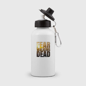 Бутылка спортивная с принтом Fear The Walking Dead в городе Новоалтайск, металл | емкость — 500 мл, в комплекте две пластиковые крышки и карабин для крепления | dead | fear | бойтесь | бойтесь ходячих мертвецовwalking | мертвецов | ходячих